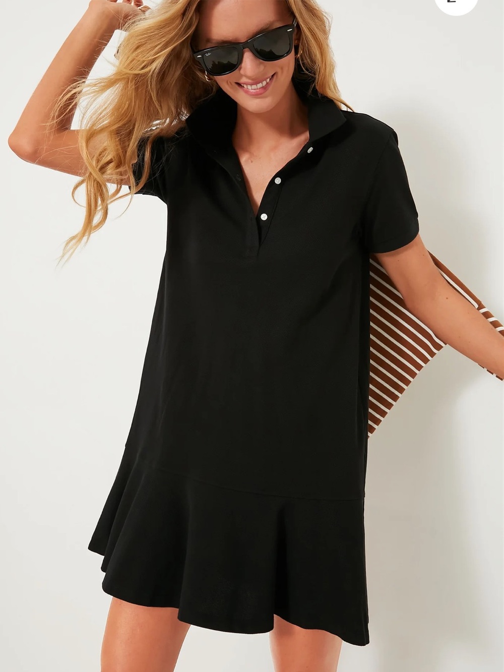 Tuckernuck Black Pique May Polo Dress
